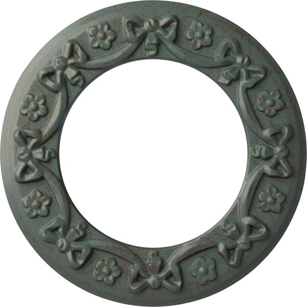 Ekena Millwork Ribbon with Bow Medallion (Canopies up to 7 1/2"), 12 1/4"OD x 7 1/2"ID x 7/8"P, Cloud Burst Crackle CM12RICBC - main